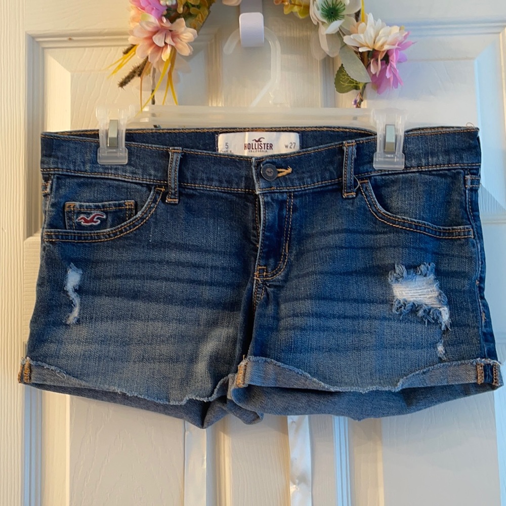 Hollister ripped jean shorts